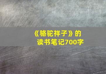 《骆驼祥子》的读书笔记700字