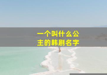 一个叫什么公主的韩剧名字