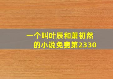 一个叫叶辰和萧初然的小说免费第2330