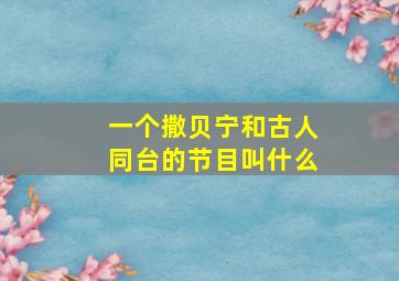 一个撒贝宁和古人同台的节目叫什么