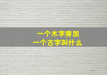 一个木字旁加一个古字叫什么