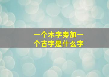 一个木字旁加一个古字是什么字