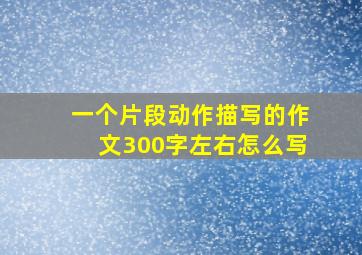 一个片段动作描写的作文300字左右怎么写