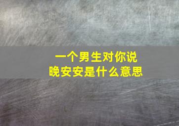 一个男生对你说晚安安是什么意思