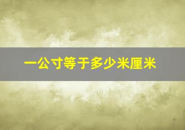 一公寸等于多少米厘米