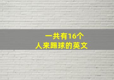 一共有16个人来踢球的英文