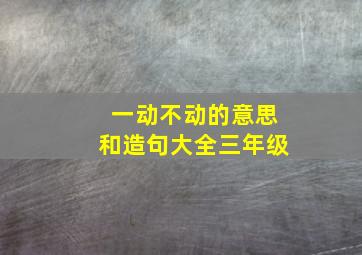 一动不动的意思和造句大全三年级