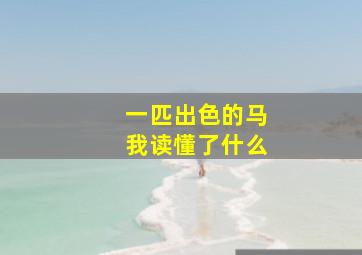 一匹出色的马我读懂了什么