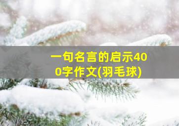 一句名言的启示400字作文(羽毛球)