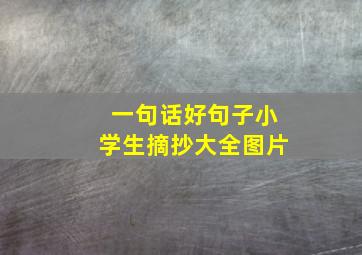 一句话好句子小学生摘抄大全图片