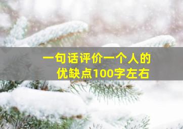 一句话评价一个人的优缺点100字左右