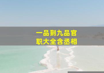 一品到九品官职大全含丞相