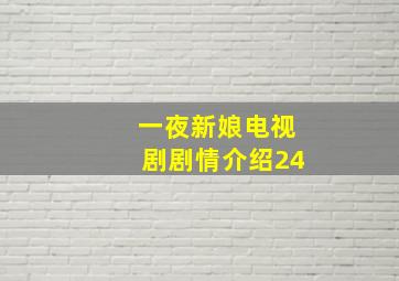 一夜新娘电视剧剧情介绍24