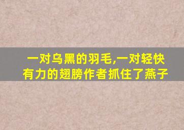 一对乌黑的羽毛,一对轻快有力的翅膀作者抓住了燕子