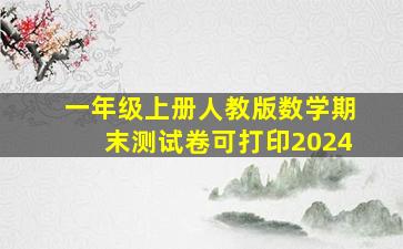 一年级上册人教版数学期末测试卷可打印2024