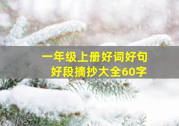 一年级上册好词好句好段摘抄大全60字