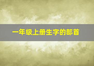 一年级上册生字的部首