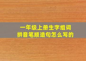 一年级上册生字组词拼音笔顺造句怎么写的