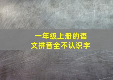 一年级上册的语文拼音全不认识字