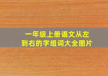 一年级上册语文从左到右的字组词大全图片