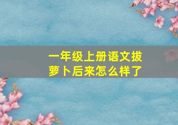 一年级上册语文拔萝卜后来怎么样了