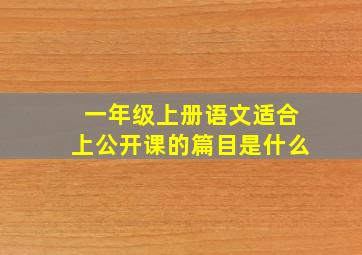 一年级上册语文适合上公开课的篇目是什么