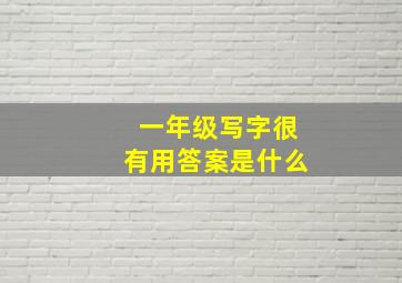 一年级写字很有用答案是什么