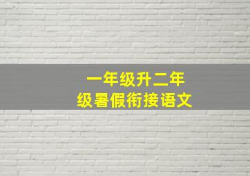 一年级升二年级暑假衔接语文