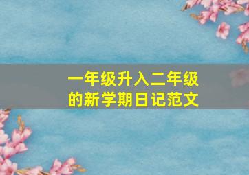 一年级升入二年级的新学期日记范文