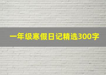 一年级寒假日记精选300字