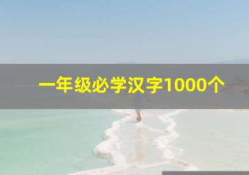 一年级必学汉字1000个