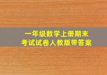 一年级数学上册期末考试试卷人教版带答案