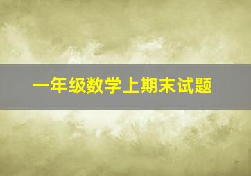 一年级数学上期末试题