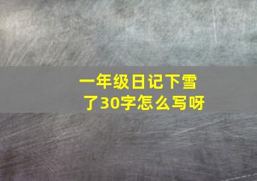 一年级日记下雪了30字怎么写呀