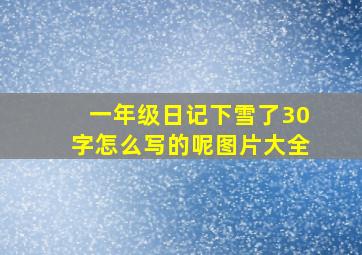 一年级日记下雪了30字怎么写的呢图片大全