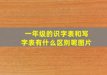 一年级的识字表和写字表有什么区别呢图片