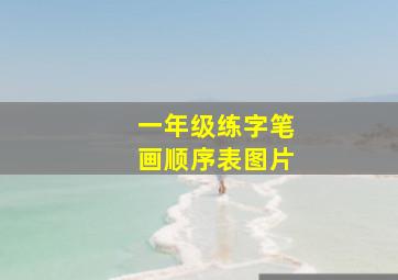 一年级练字笔画顺序表图片