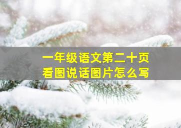 一年级语文第二十页看图说话图片怎么写