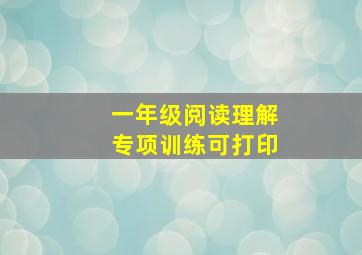 一年级阅读理解专项训练可打印