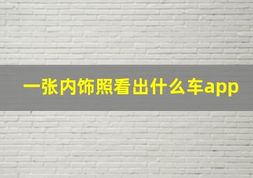 一张内饰照看出什么车app