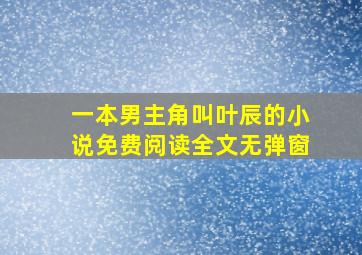 一本男主角叫叶辰的小说免费阅读全文无弹窗