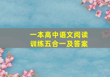 一本高中语文阅读训练五合一及答案