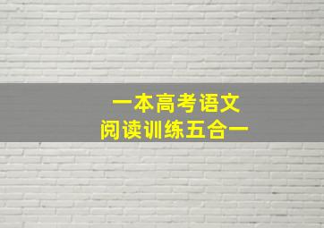 一本高考语文阅读训练五合一