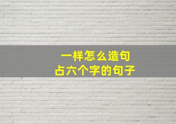 一样怎么造句占六个字的句子