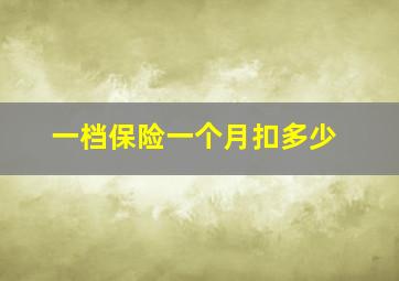 一档保险一个月扣多少