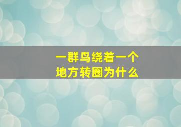 一群鸟绕着一个地方转圈为什么