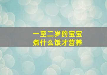 一至二岁的宝宝煮什么饭才营养