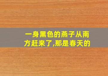 一身黑色的燕子从南方赶来了,那是春天的