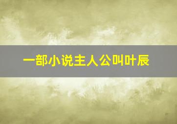 一部小说主人公叫叶辰