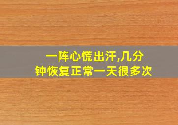 一阵心慌出汗,几分钟恢复正常一天很多次